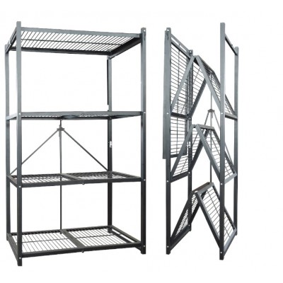 3 Tier Metal durable general purpose multifunctional foldable collapsible household rolling storage rack